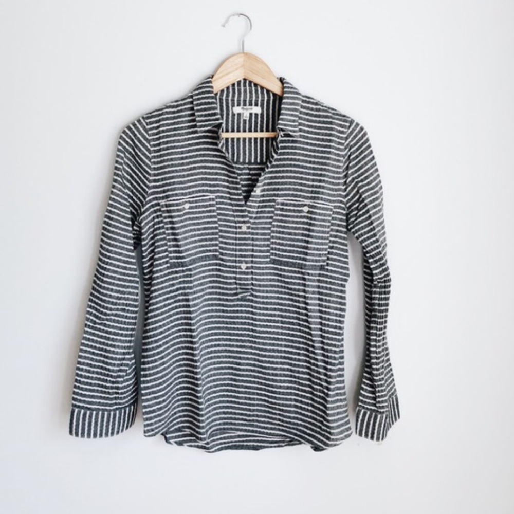 Madewell striped cotton button up